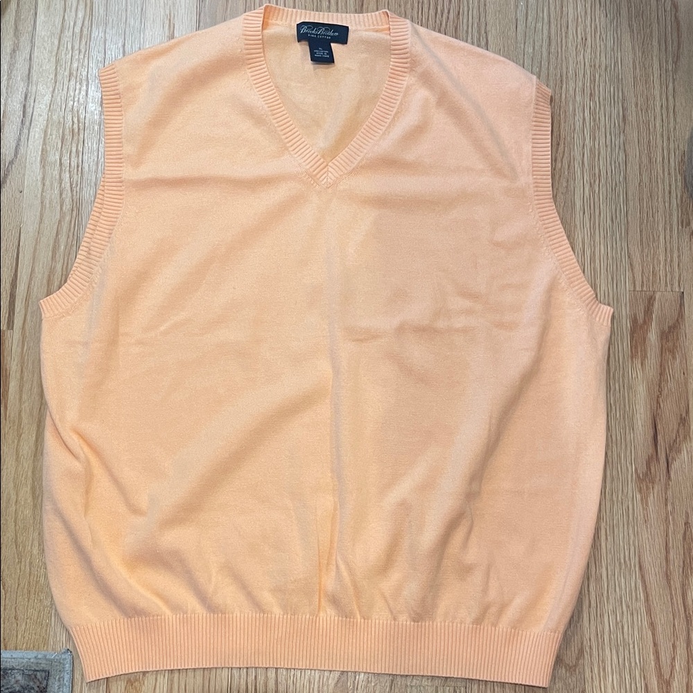 Brooks Brothers Light Peach V-Neck Sweater